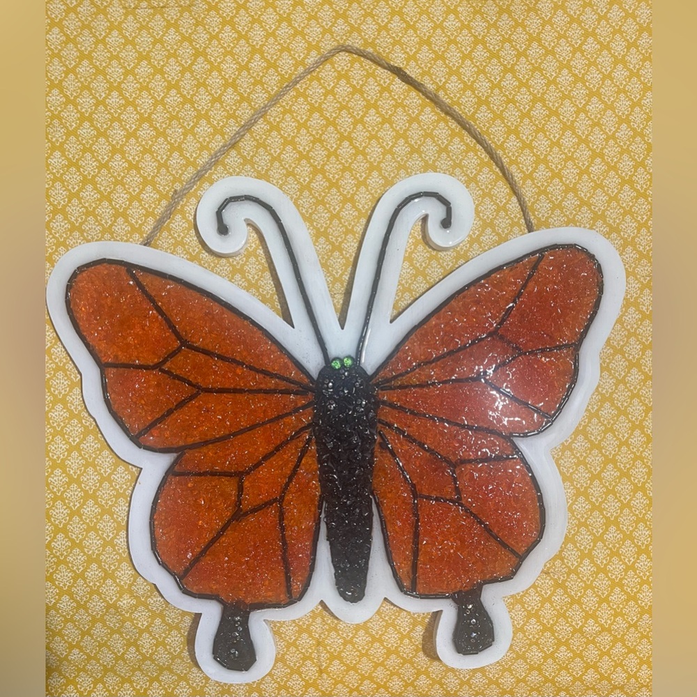 Handmade Butterfly 🦋 Wall Art Mixed Media Resin Mosaic 23.5